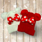 Polka Dot Charm Double-Pom Beanie