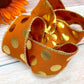 Baked Pumpkin and Gold Big Polka Dots