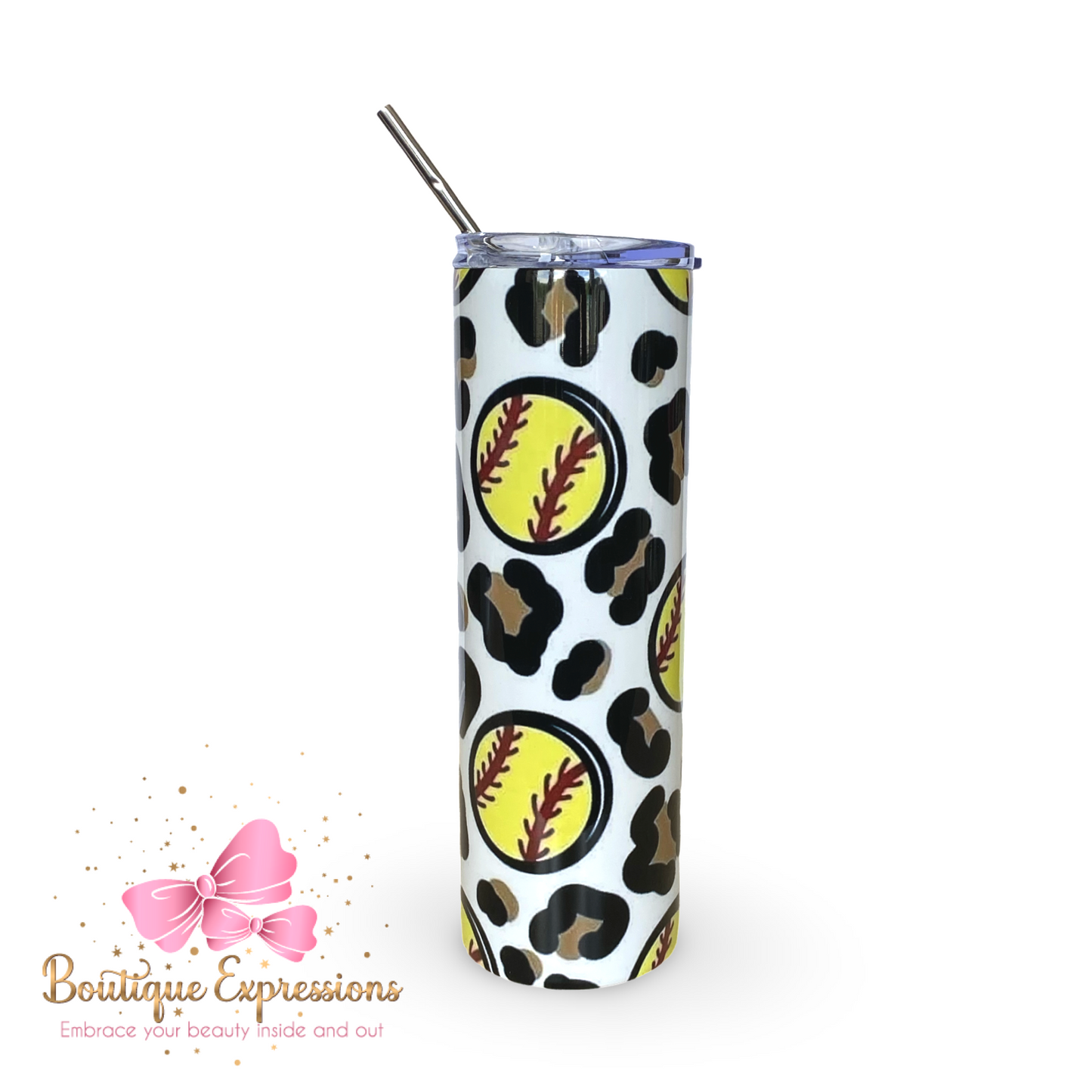 Cheetah Softball 30oz Skinny Tumbler