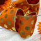 Baked Pumpkin and Gold Big Polka Dots