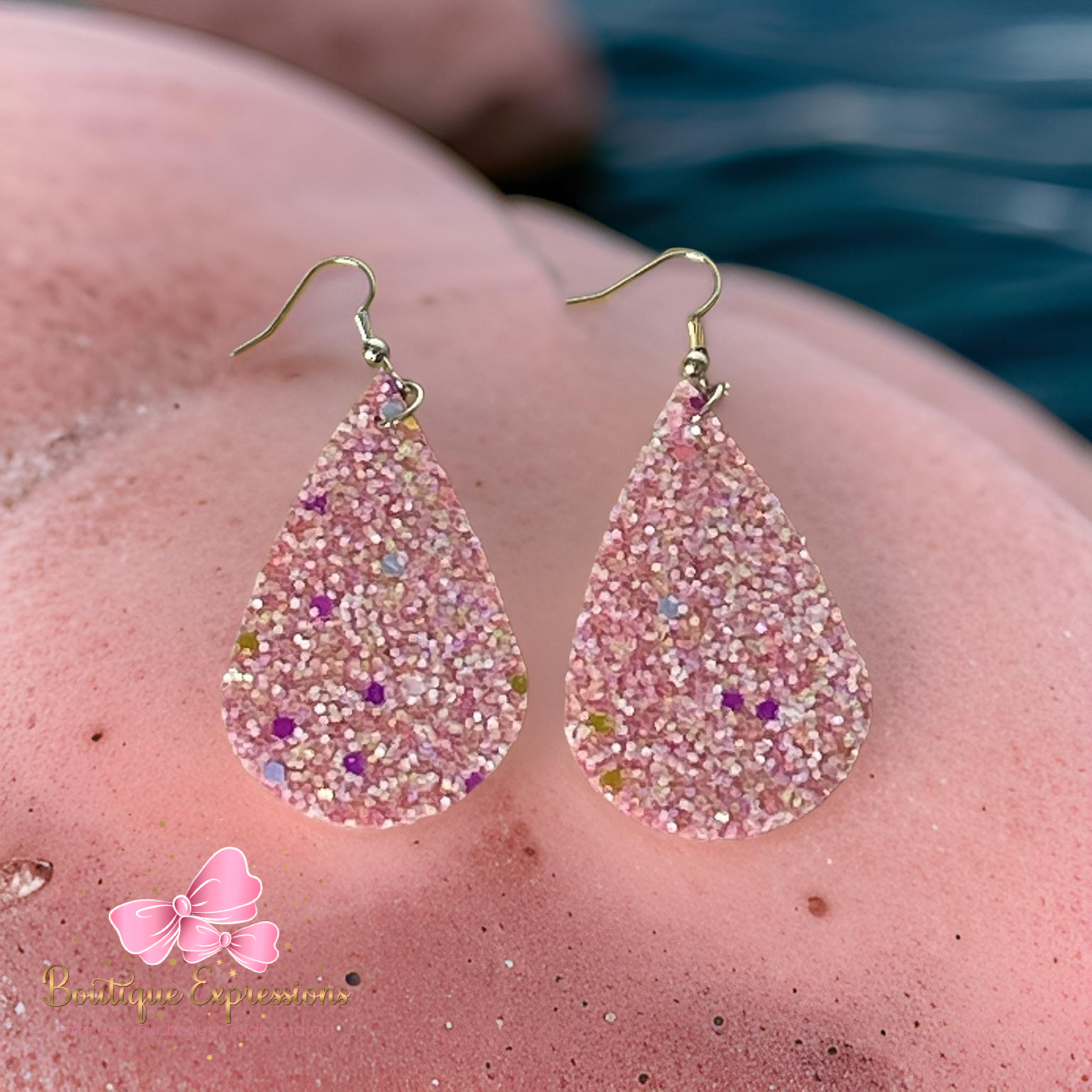 Crystal Glitter Teardrop Earrings