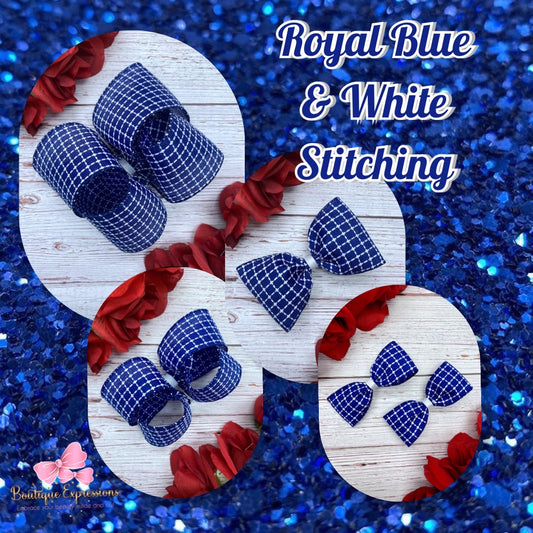 Royal Blue and White Stitching