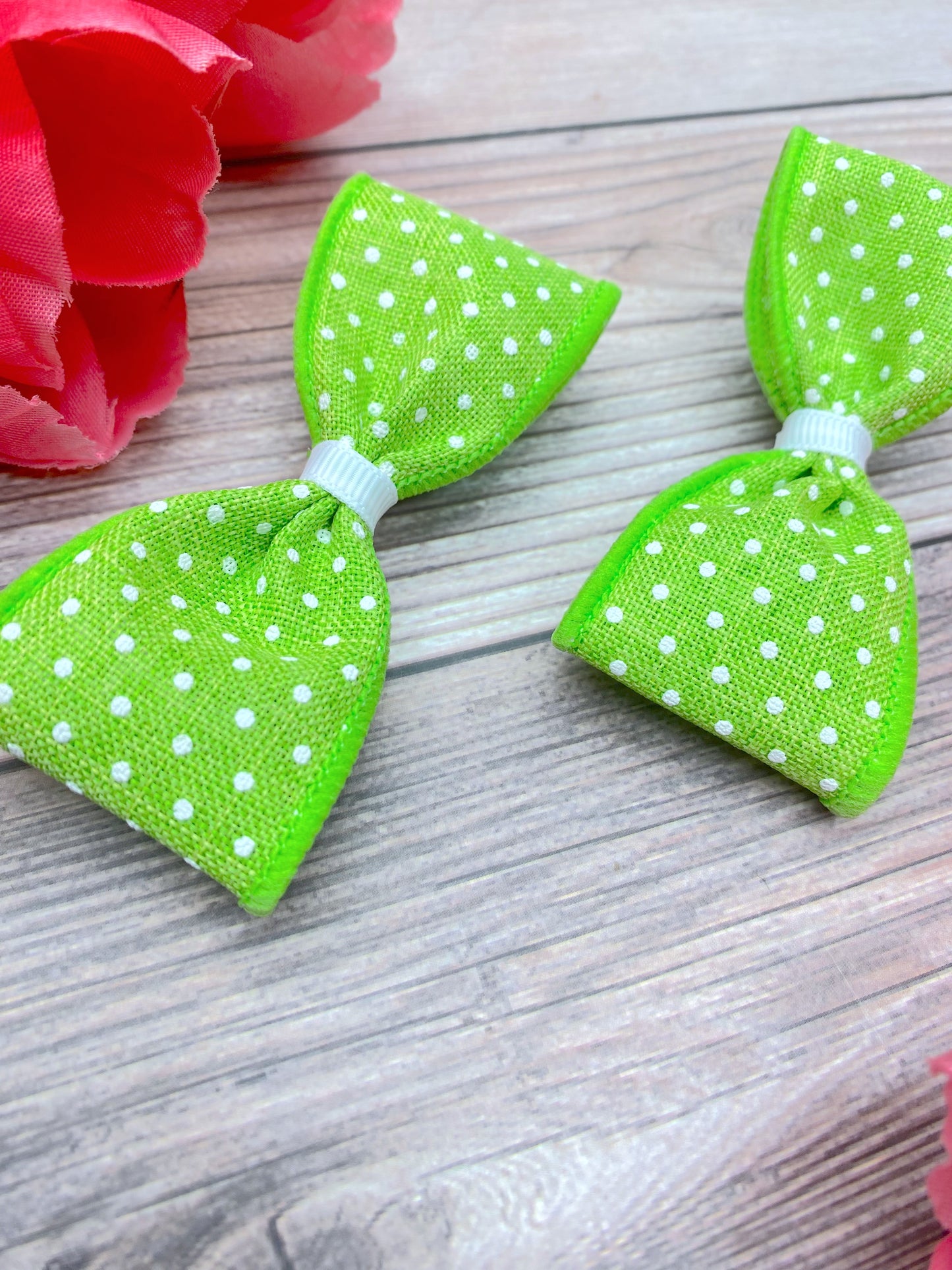 Lime with White Dotties