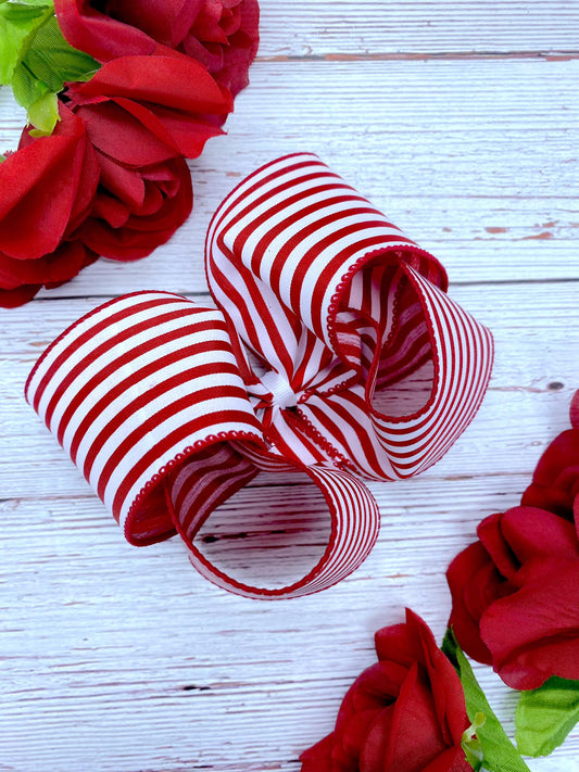 Red and White Mini Horizontal Stripes