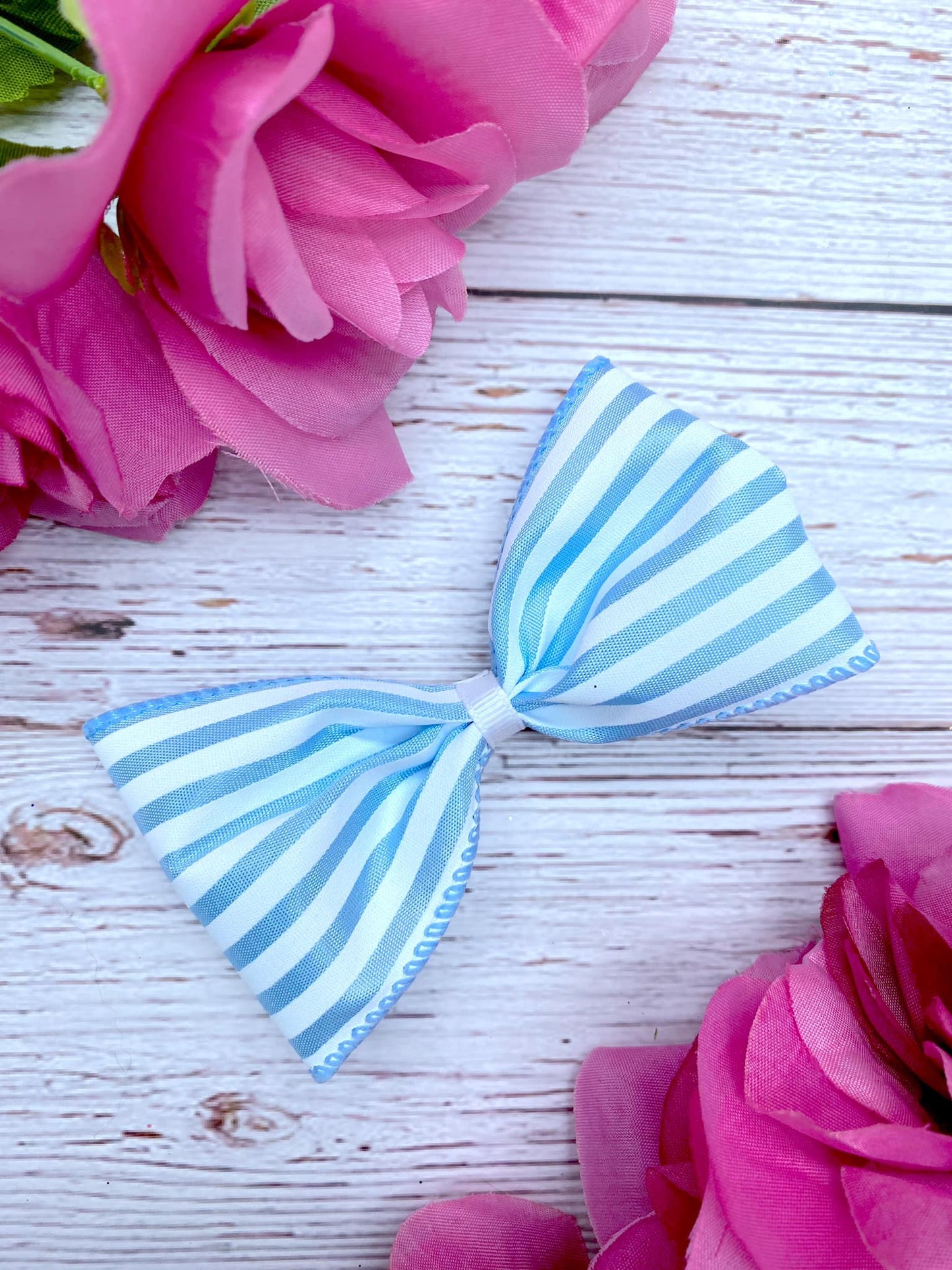 Baby Blue and White Mini Horizontal Stripes