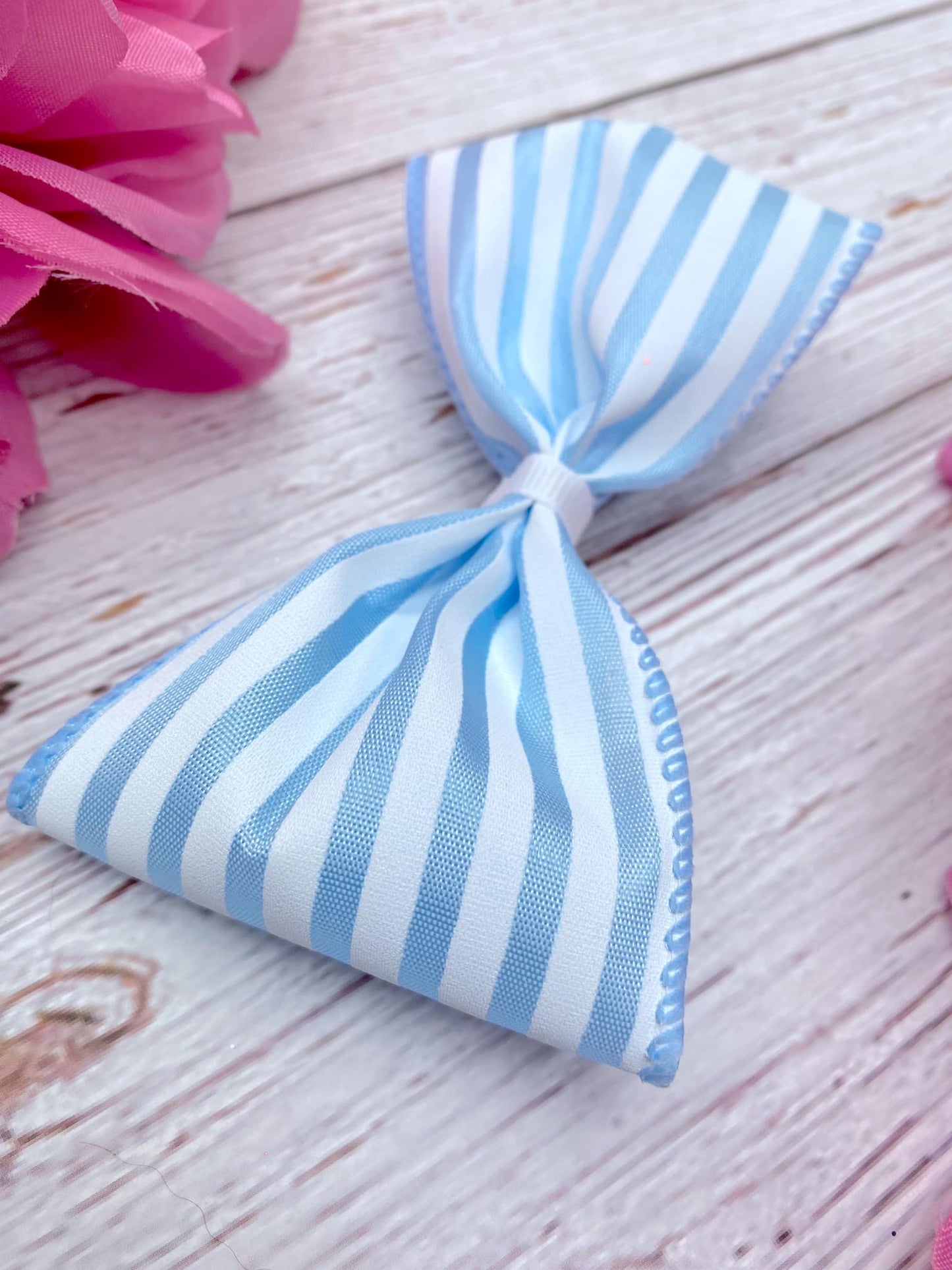 Baby Blue and White Mini Horizontal Stripes