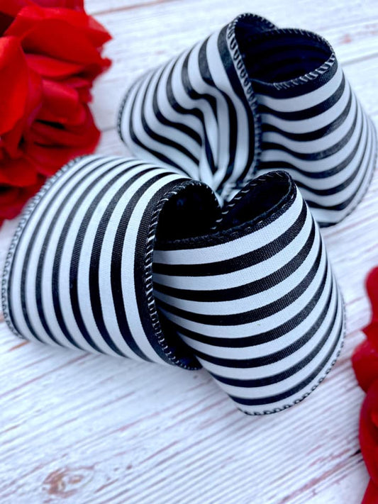 Black and White Mini Horizontal Stripes