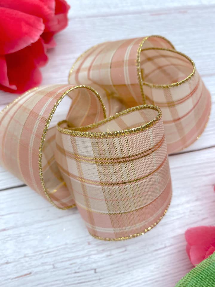 Blush Gold Plaid