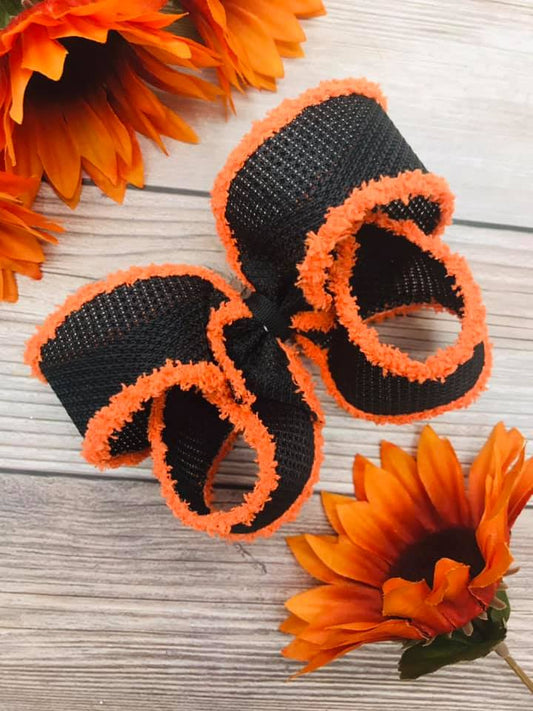 Chenille Black and Orange