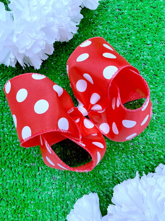 Coral and White Big Polka Dots