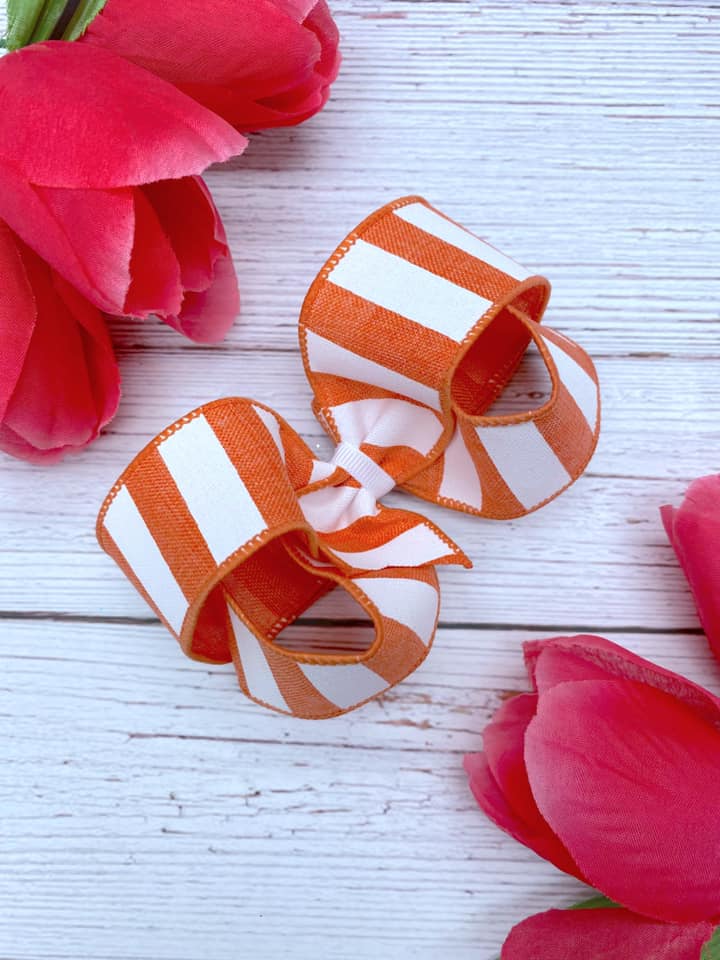 Coral and White Vertical Stripes