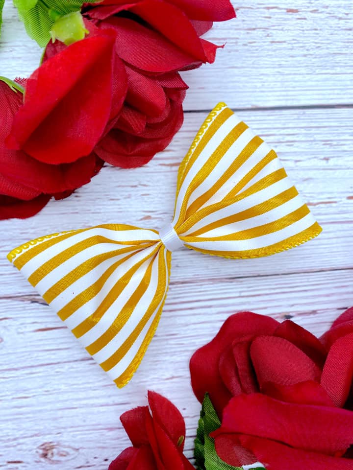 Golden Yellow and White Mini Horizontal Stripes