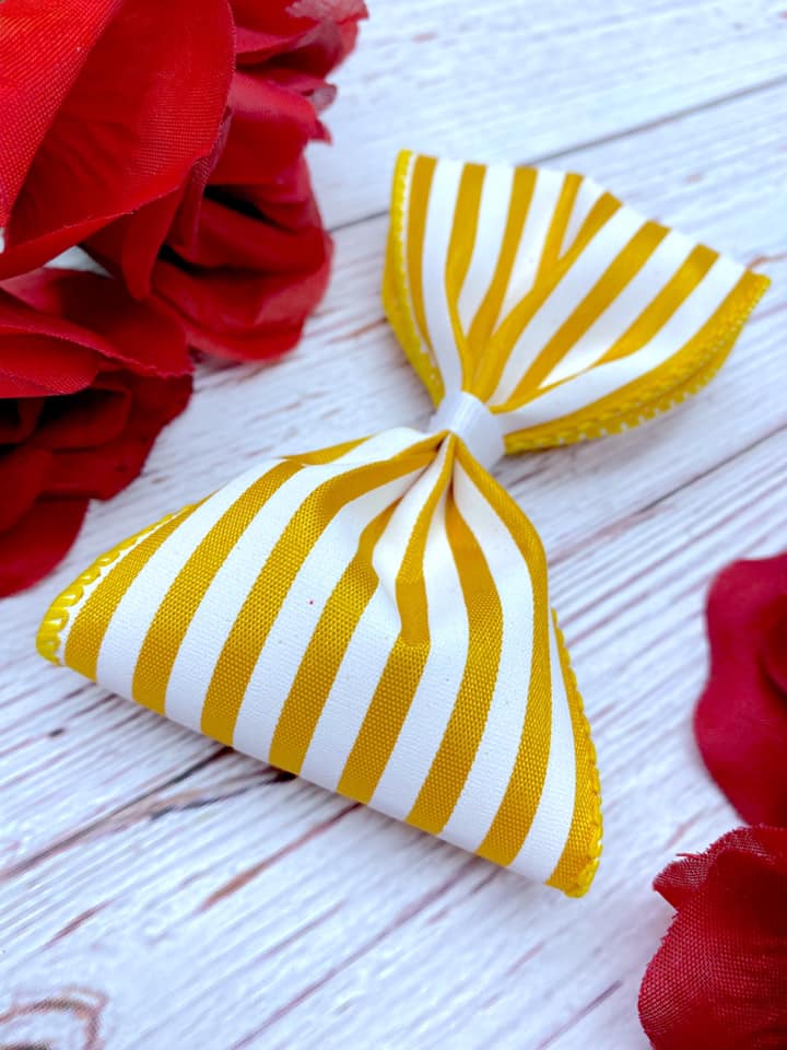 Golden Yellow and White Mini Horizontal Stripes