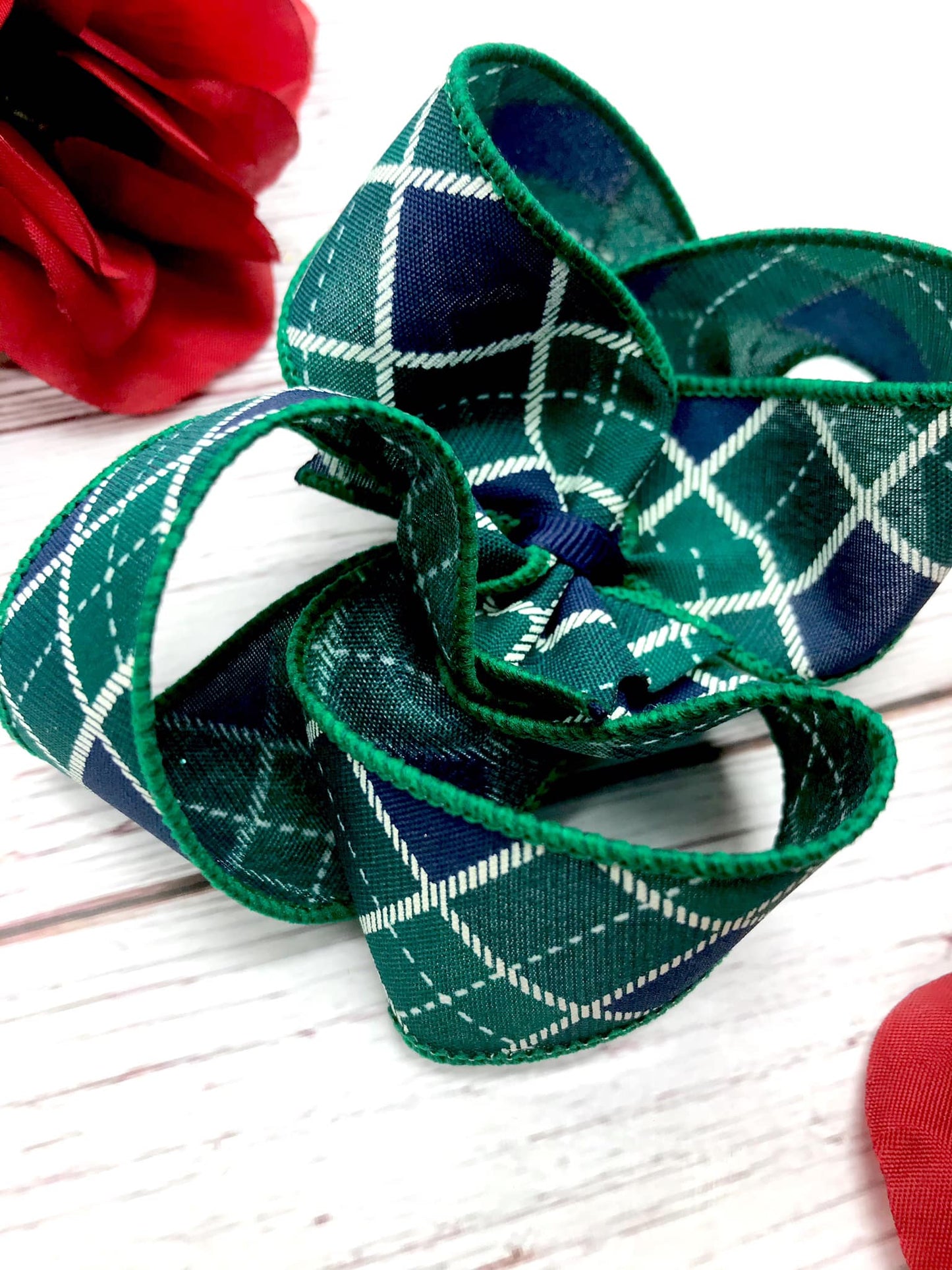 Green and Navy Argyle