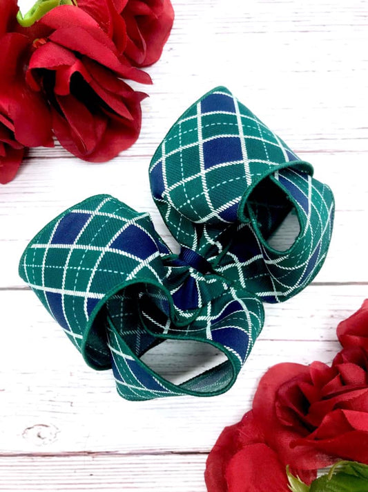 Green and Navy Argyle