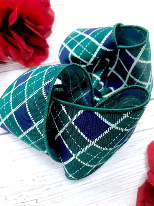 Green and Navy Argyle