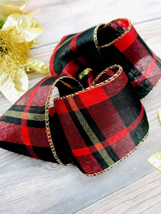 Holiday Plaid with Gold