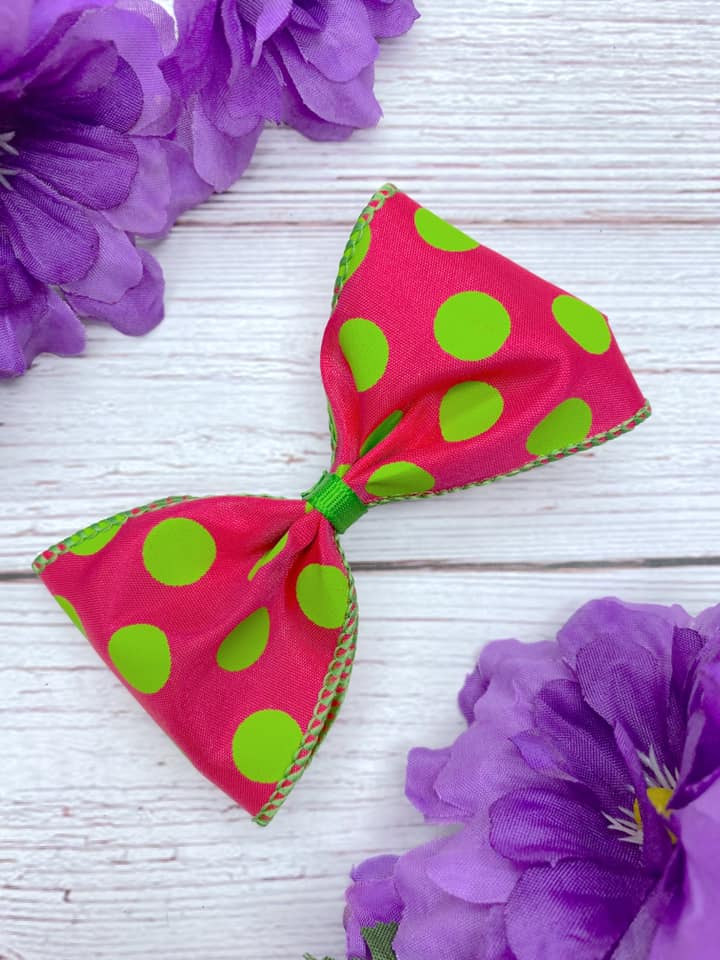 Hot Pink and Apple Big Polka Dots