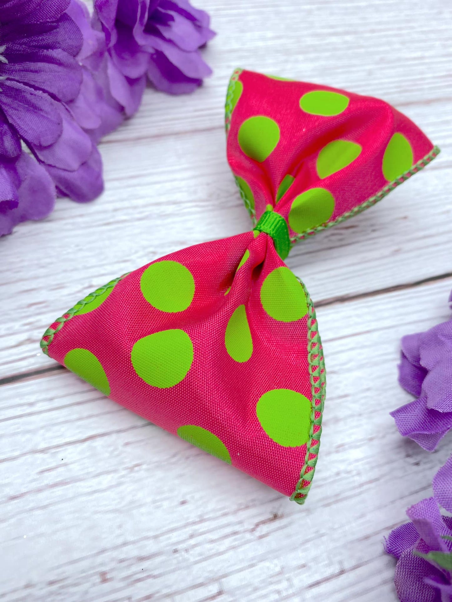 Hot Pink and Apple Big Polka Dots