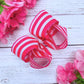 Hot Pink and White Mini Horizontal Stripes