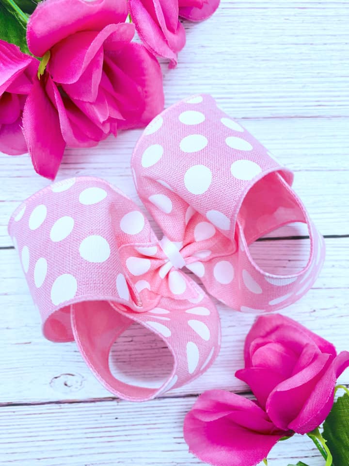 Light Pink and White Big Polka Dots