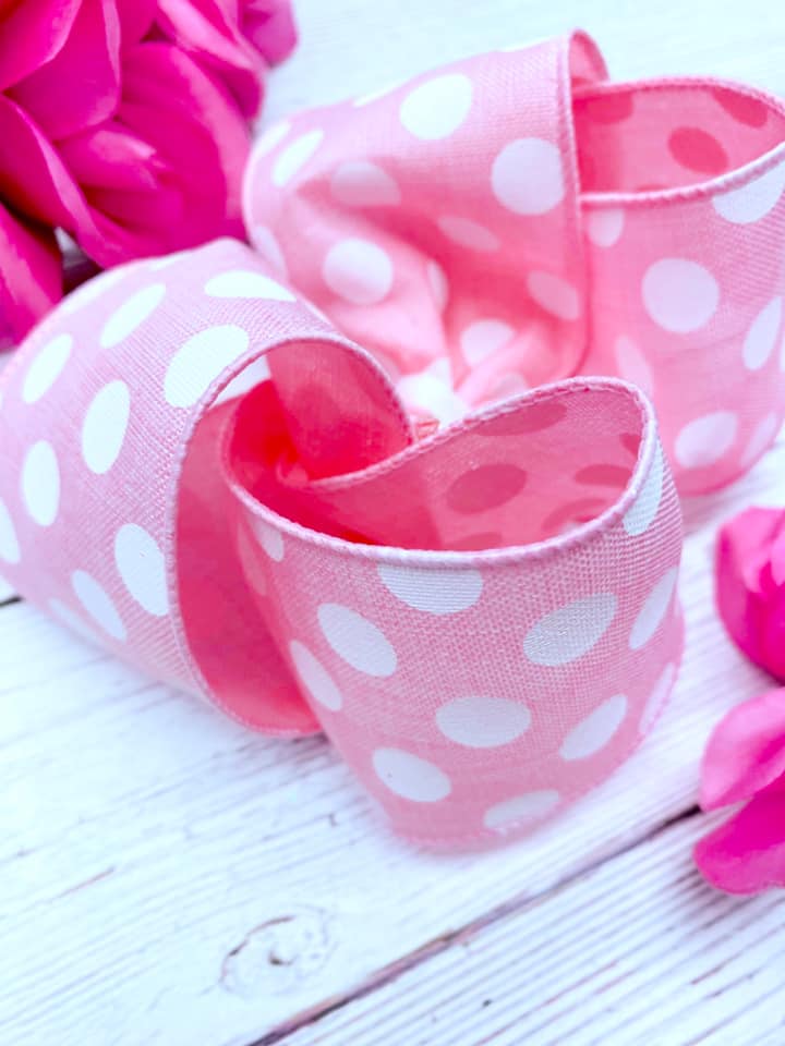 Light Pink and White Big Polka Dots