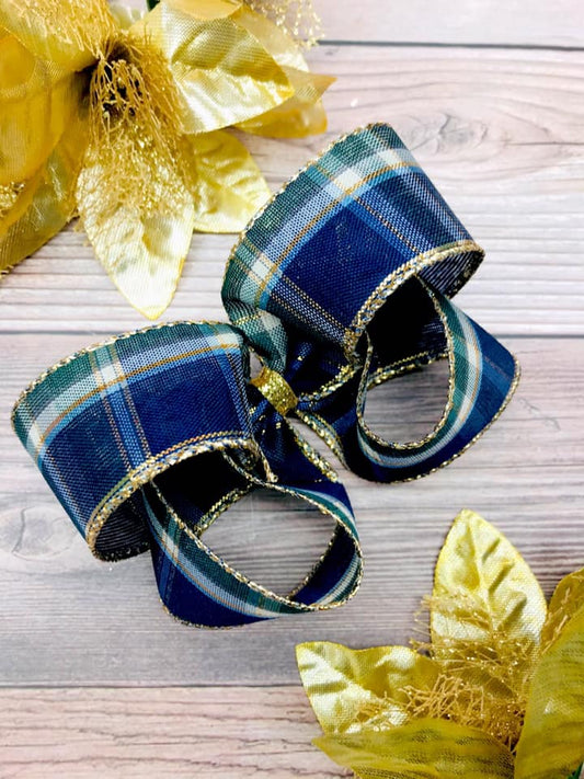 Navy and Gold Plaid