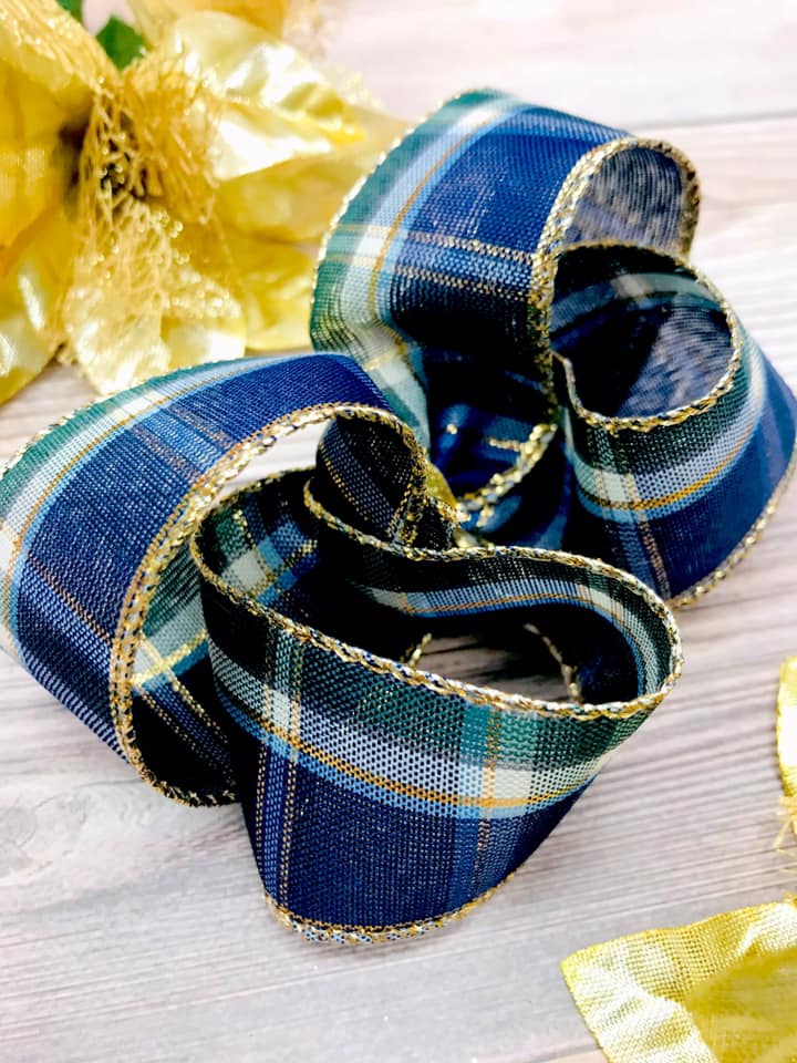 Navy and Gold Plaid