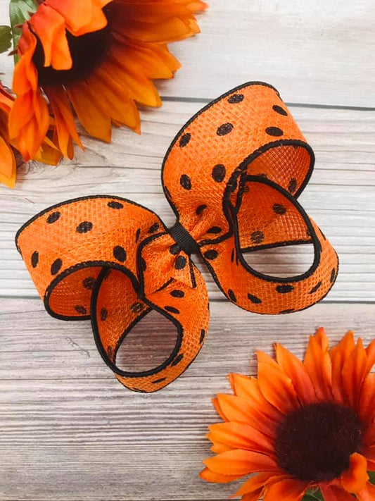 Orange and Black Polka Dots (Burlap)