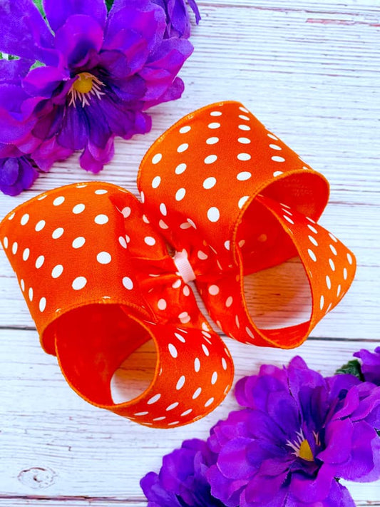 Orange and White Polka Dots