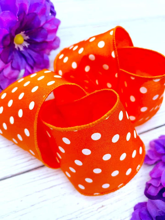 Orange and White Polka Dots