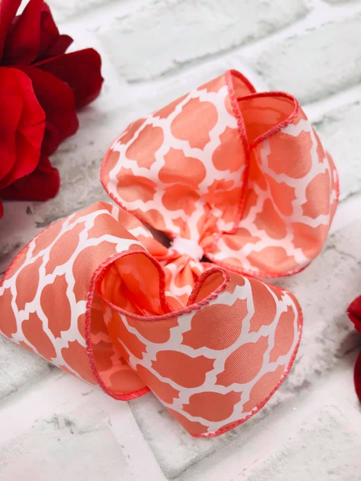 Peach Quatrefoil