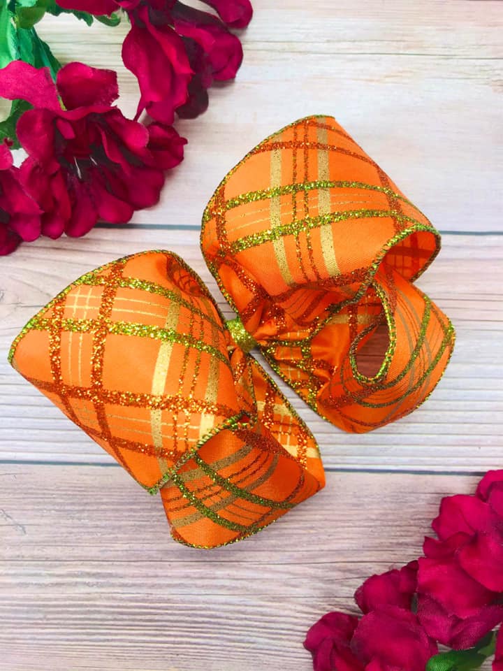 Pumpkin Glitter Plaid