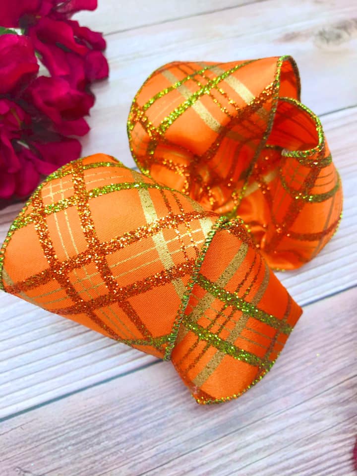 Pumpkin Glitter Plaid