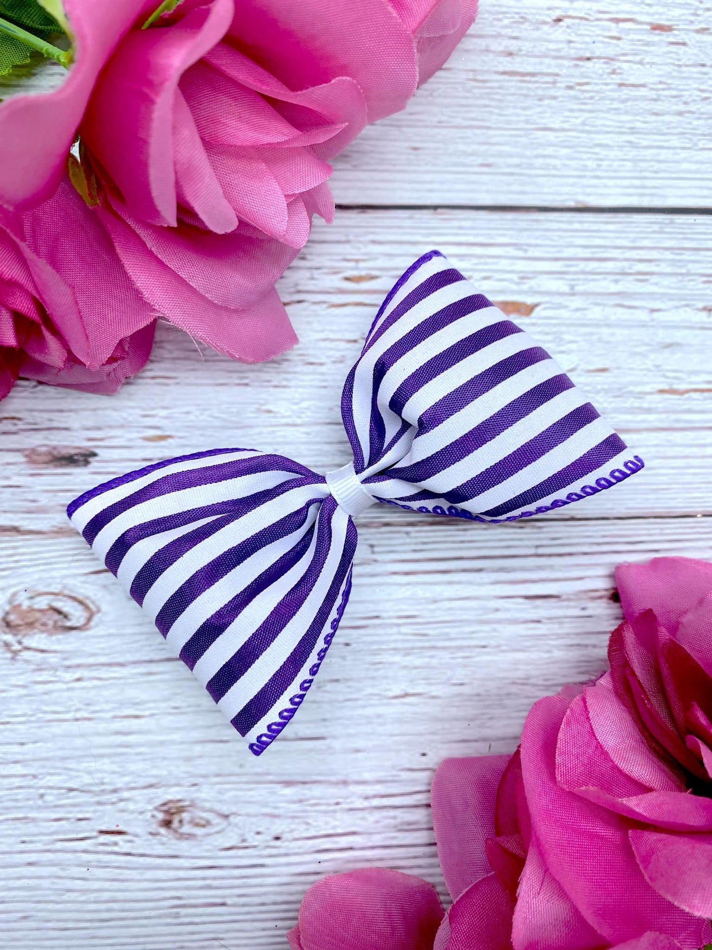 Purple and White Mini Horizontal Stripes