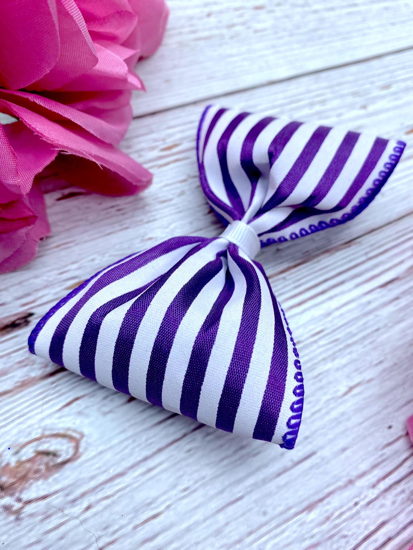 Purple and White Mini Horizontal Stripes