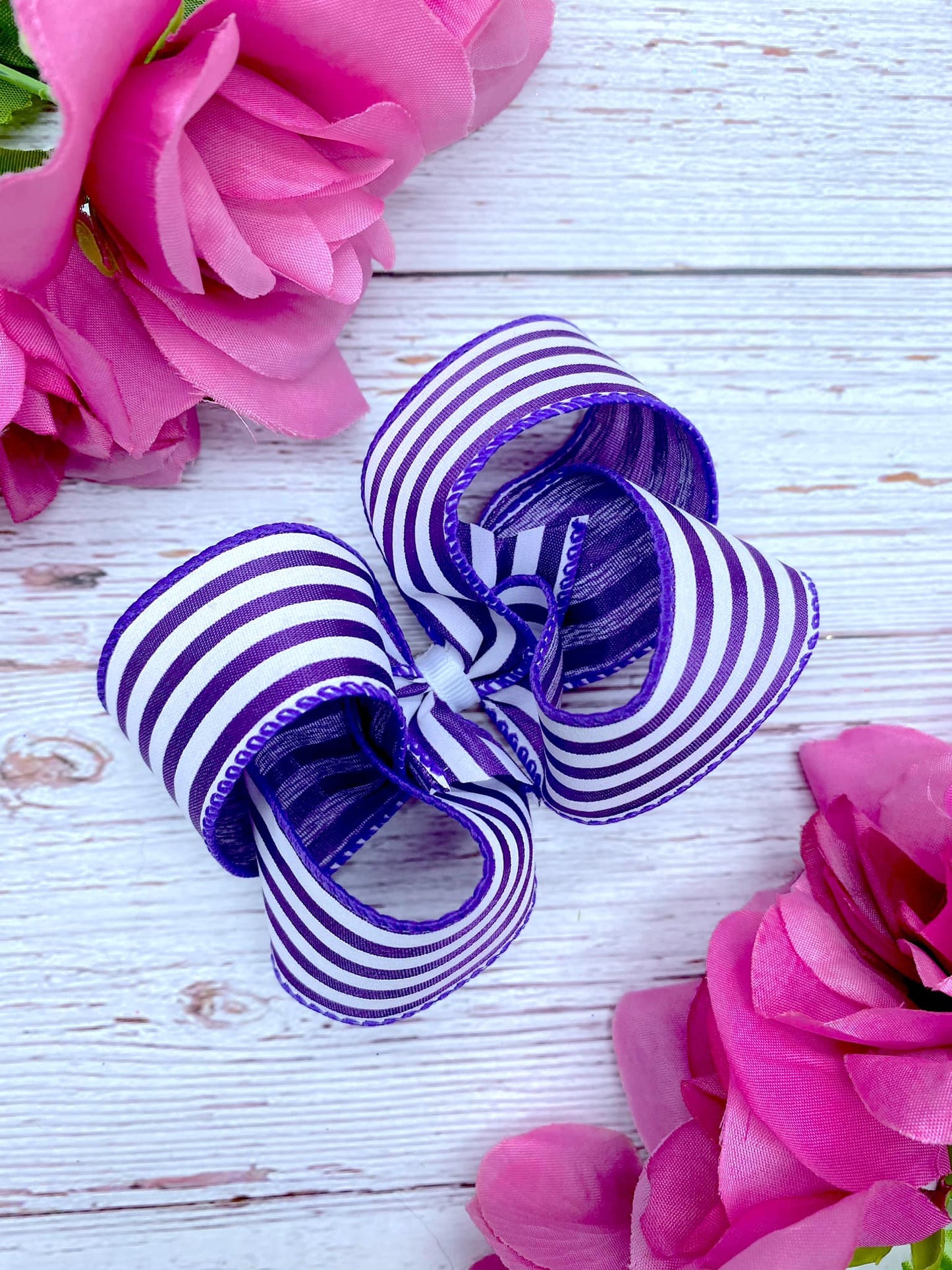 Purple and White Mini Horizontal Stripes