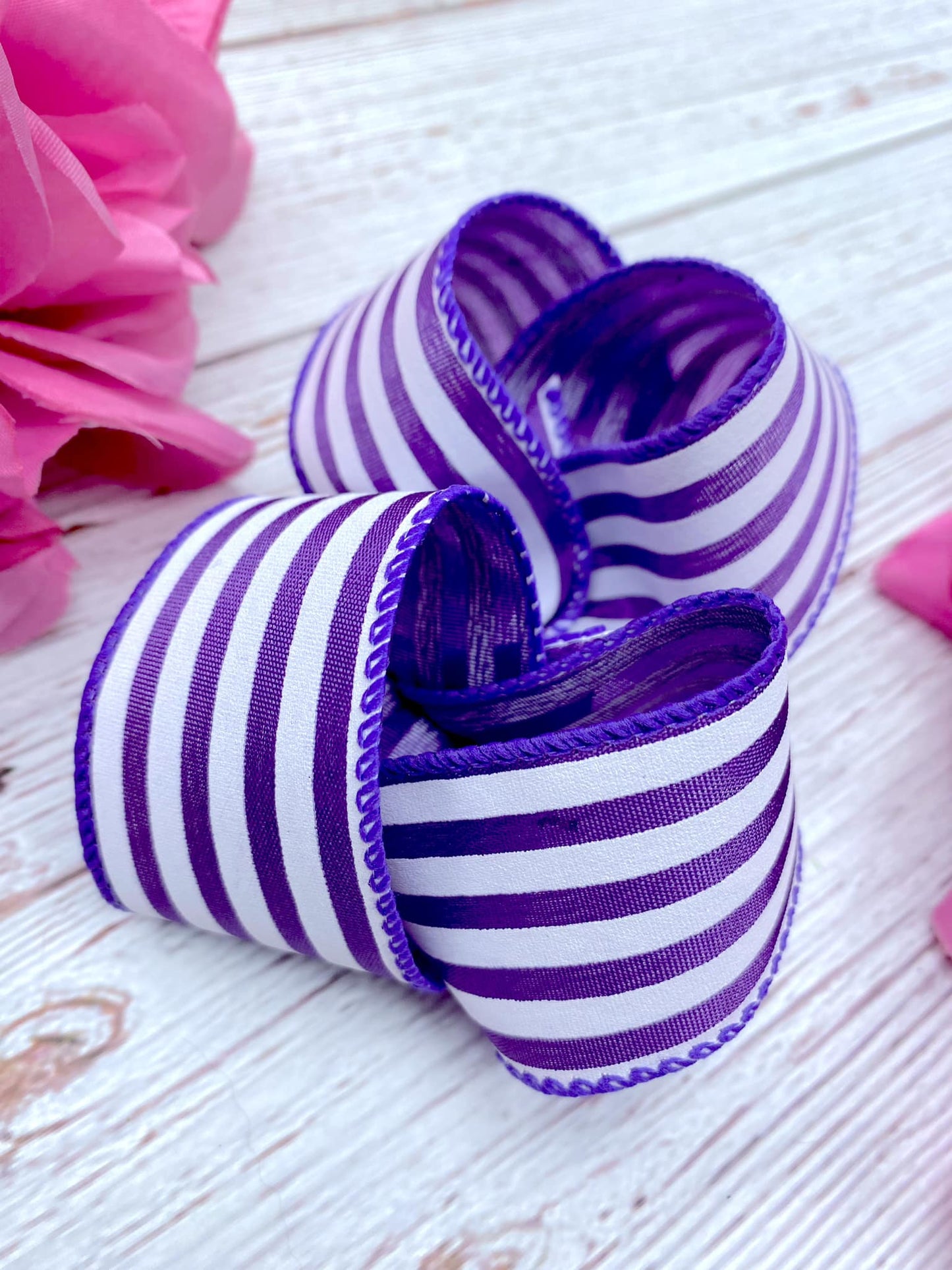 Purple and White Mini Horizontal Stripes