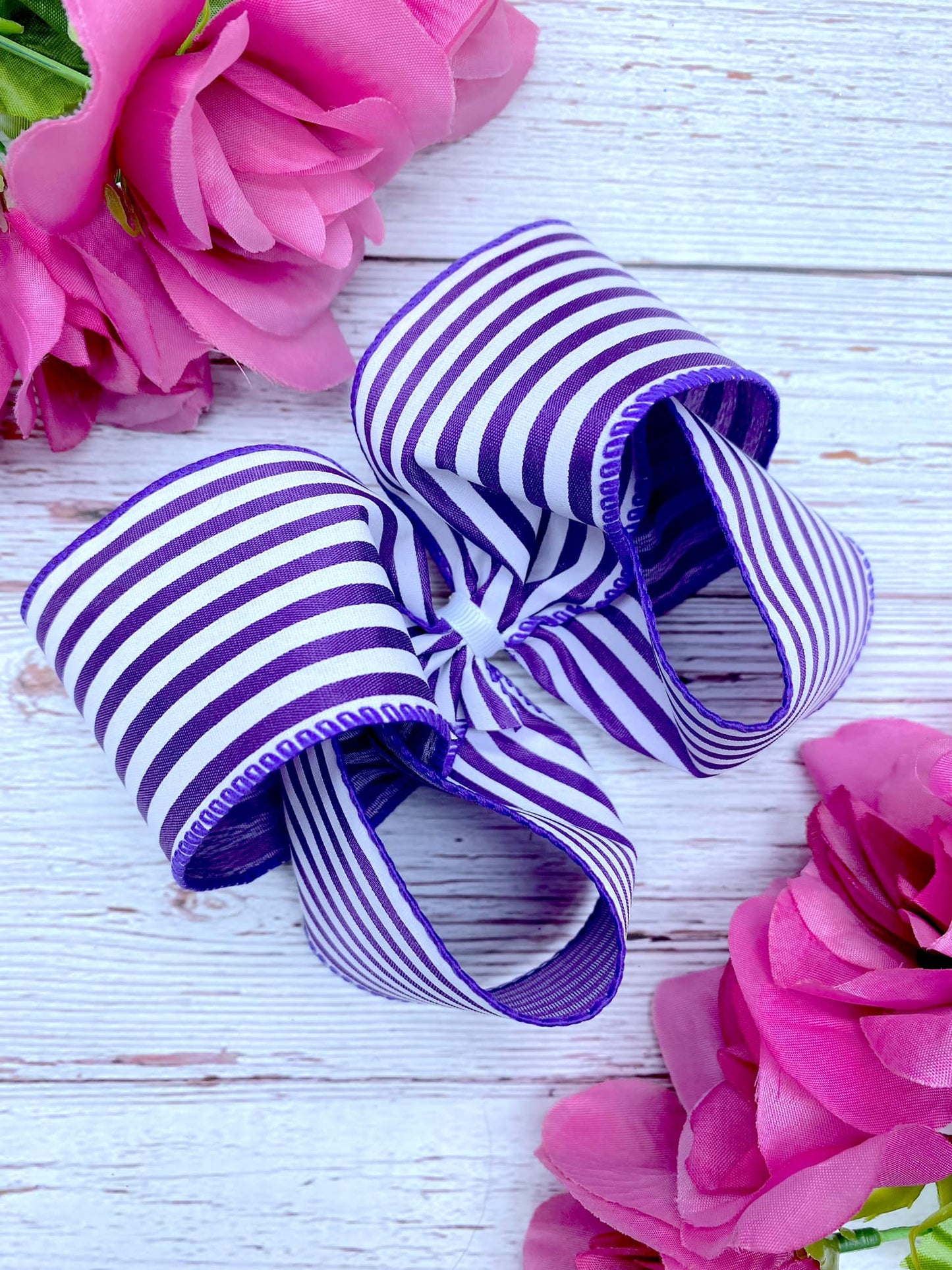 Purple and White Mini Horizontal Stripes