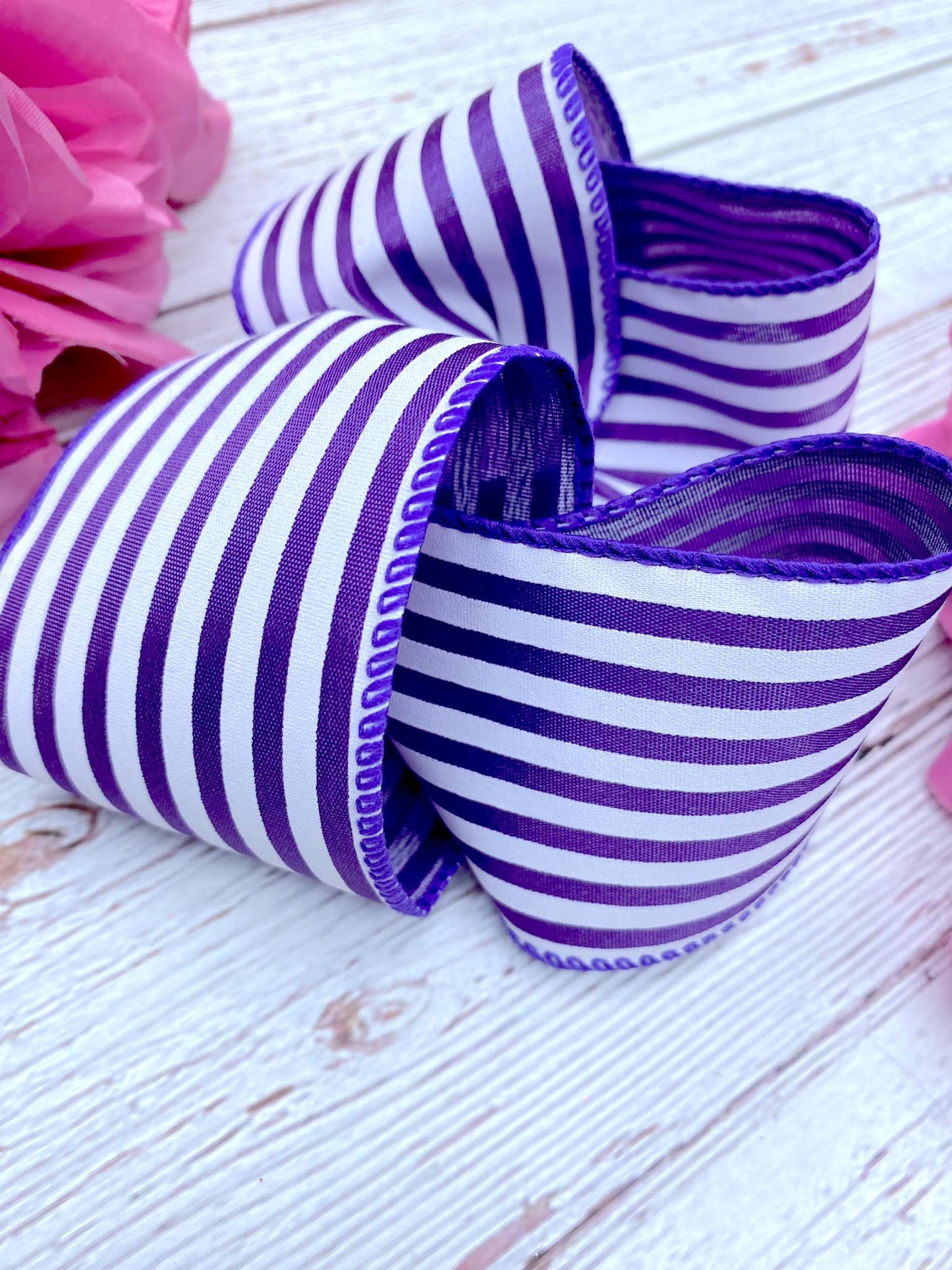 Purple and White Mini Horizontal Stripes