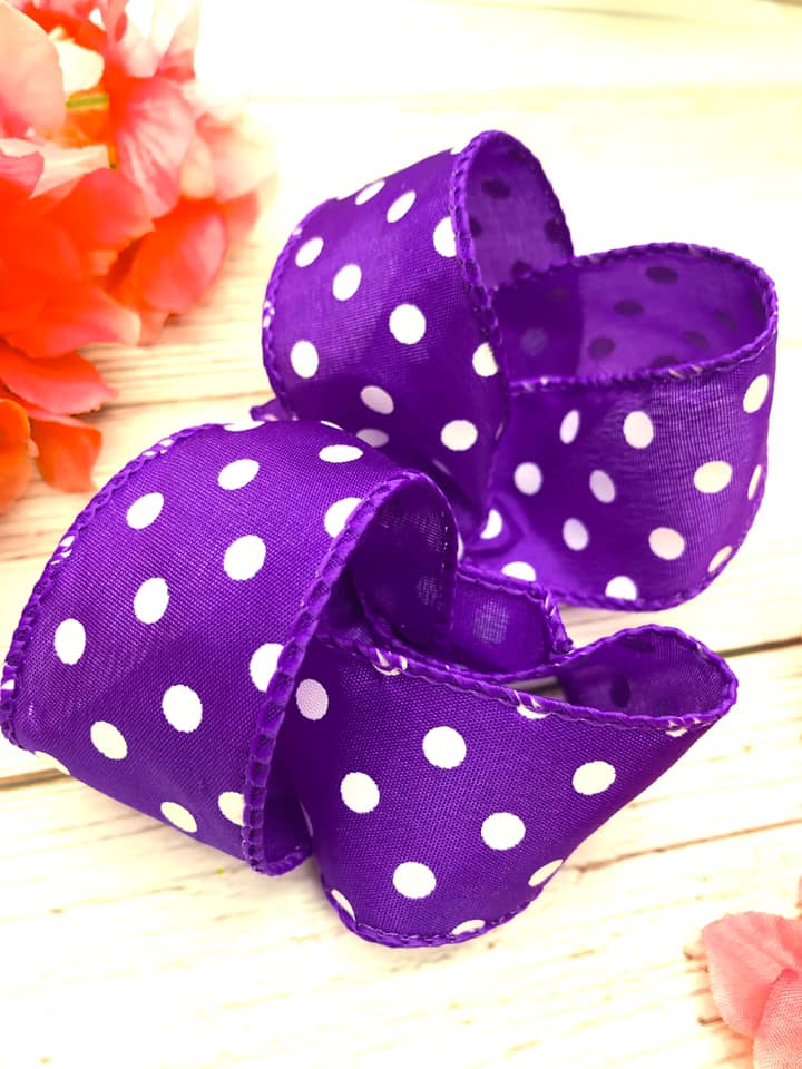 Purple and White Polka Dots