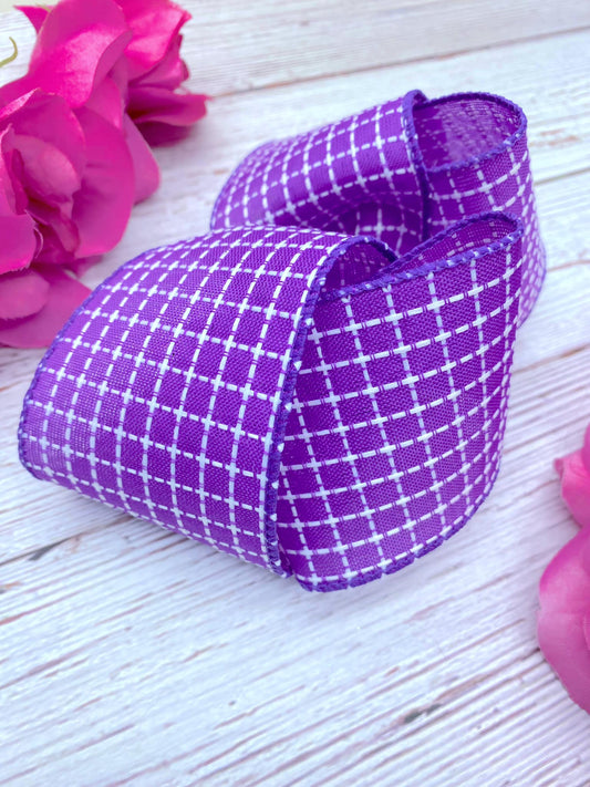 Purple and White Stitching
