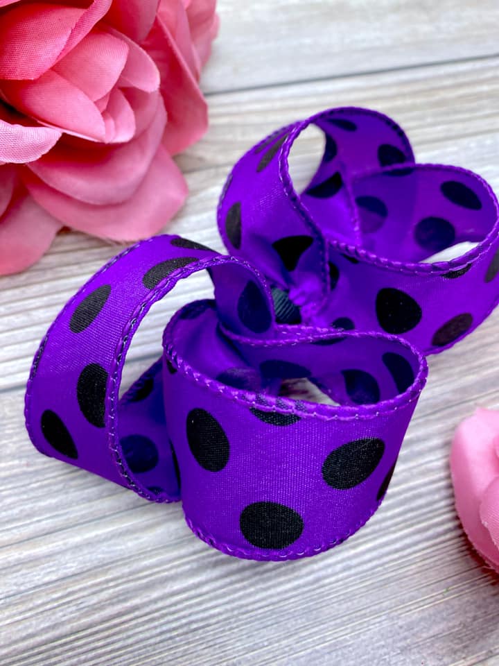 Purple and Black Big Polka Dots