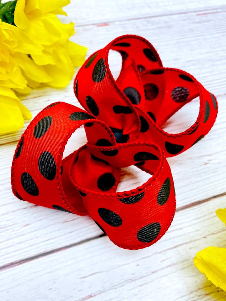 Red and Black Big Polka Dots