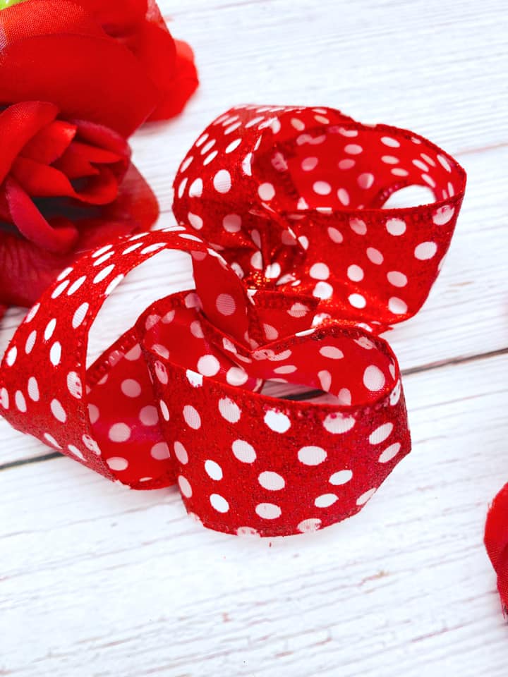 Red Glitter Polka Dots