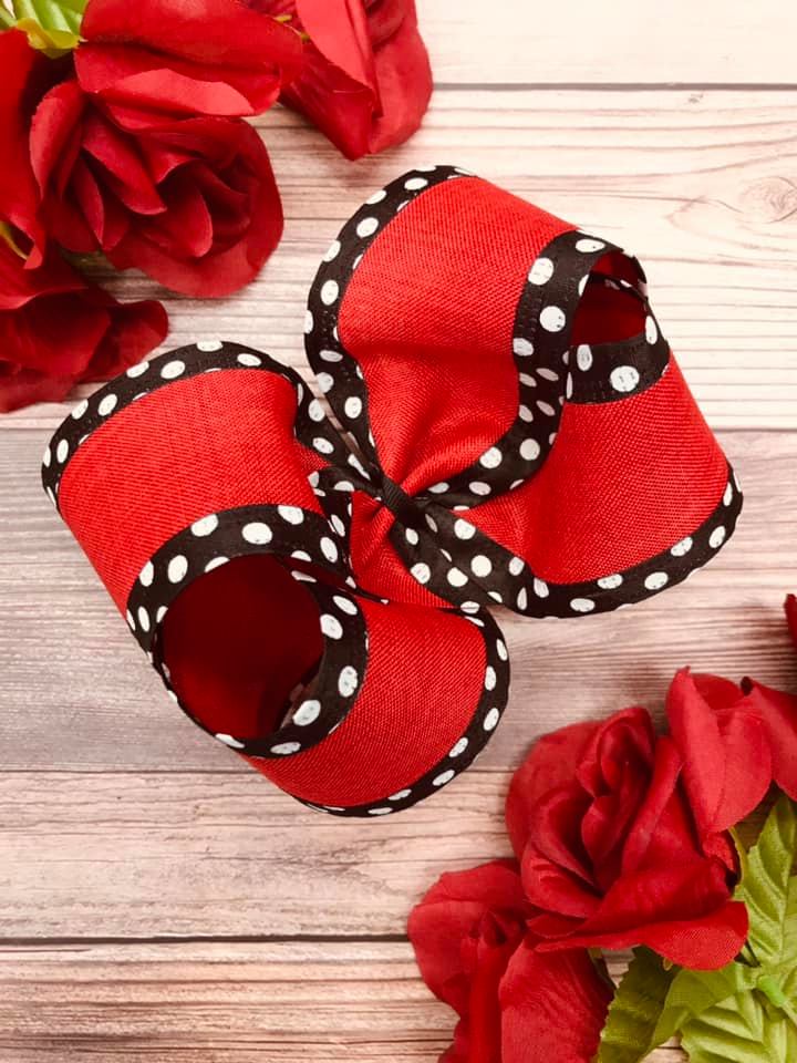 Red Lined Polka Dot