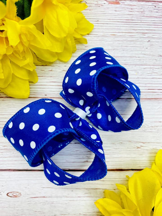 Royal Blue and White Polka Dots