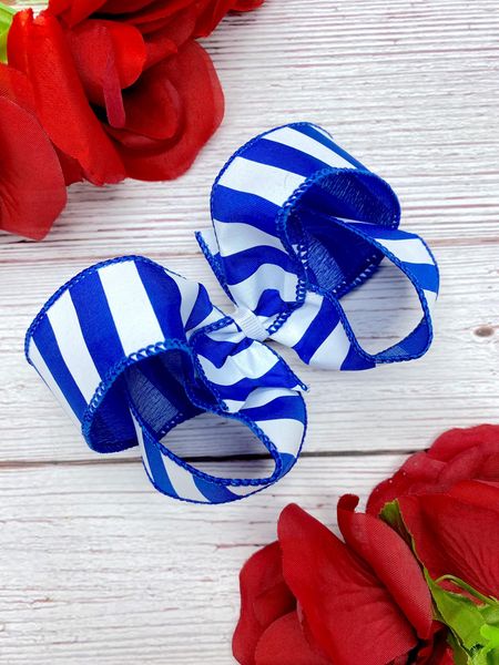 Royal Blue and White Vertical Stripes