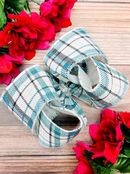 Turquoise Plaid with Glitter