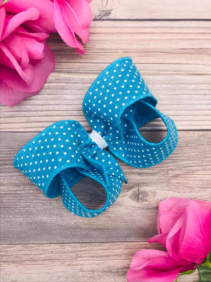 Turquoise with White Dotties